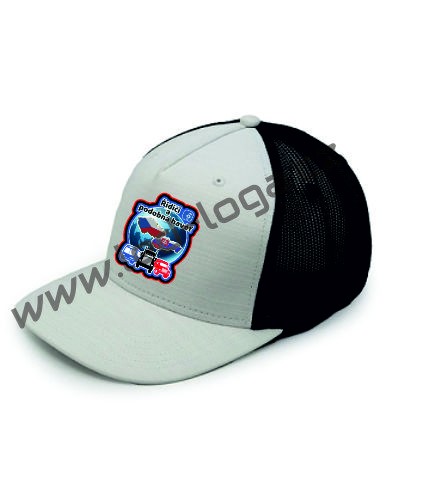 Čepice bílo/černá Five Panels Snap + logo Ř.A.P.H.