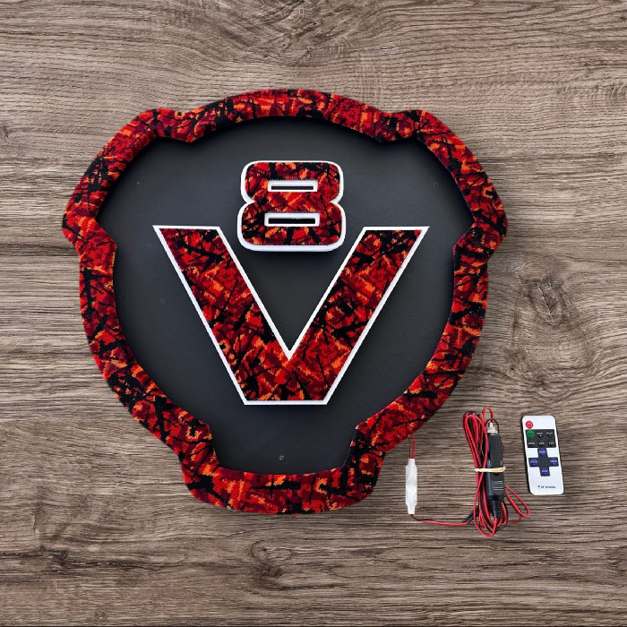 Světelné led logo V8 3D