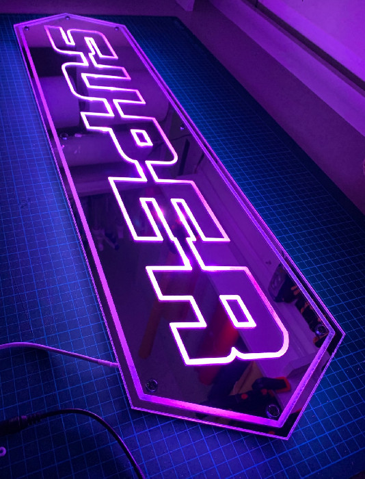 Světelné led logo Super