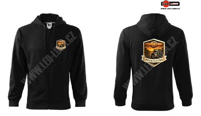 Mikina trendy zipper + logo Přátele na cestách